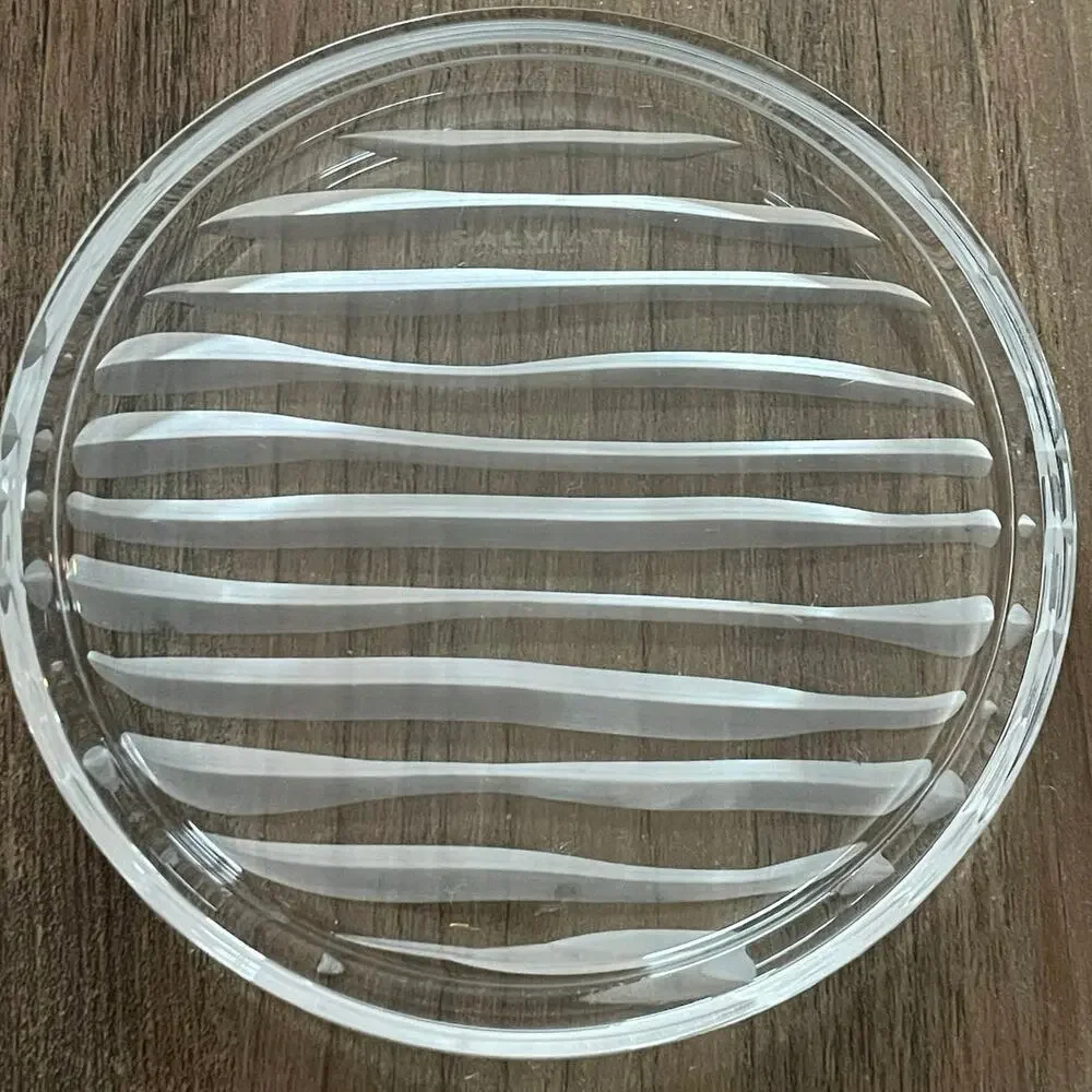 Vintage Set of 6 Salviati Venezia Crystal Coasters Etched Murano Art Glass MCM